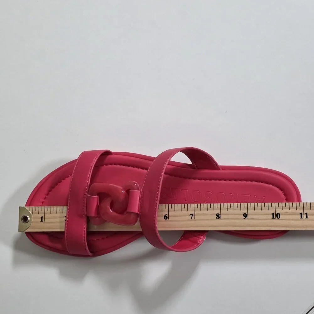 Aerosoles Geraldine Sandals Women US 10M Hot Pink Faux Leather Boho Beach Resort - Picture 5 of 16